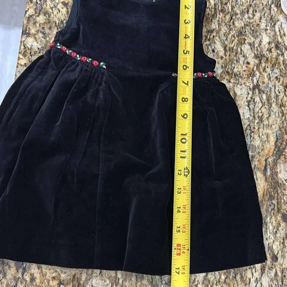 Gymboree Girls Velvet Holiday Dress With Embroidery Size 6-12 Mos